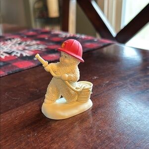 Department 56 Miniature Snowbaby  “To The Rescue” Firefighter Figurine